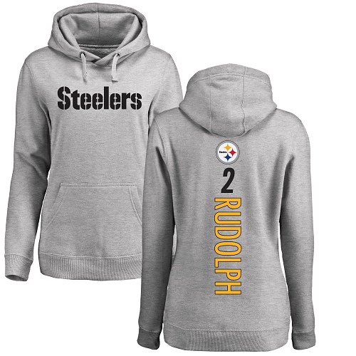 Women Pittsburgh Steelers Football 2 Ash Mason Rudolph Backer Pullover NFL Hoodie Sweatshirts